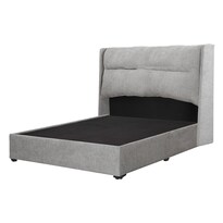 Cabecera Dicasa Becca Color Gris Nickel + Base Cama Queen Size