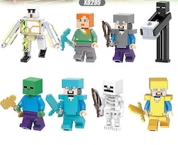 Juego De 8 Piezas Building Blocks Vorallme Minecraft Iron Golem - Venta Internacional.