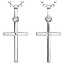 Joyería De Crucifijoventdepot Mxooc-002 2 Piezas Plata