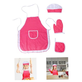Foto 2 | Foto 2 | Set De Disfraz De Chef Para Niños Bujiatang Delantales Para Hornear Con Sombrero Y Guante 4 Unidades - Venta Internacional.