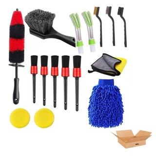 Foto 1 | Foto 1 | Set 16 Piezas Cepillo Belug Limpieza Coche Pinceles Detalle Coche Negro