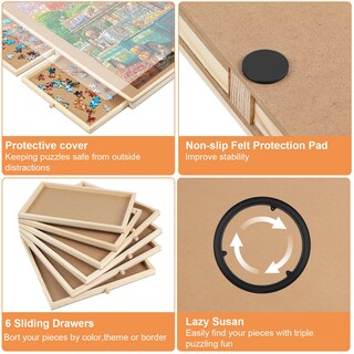 Foto 2 | Foto 2 | Mesa De Rompecabezas Accesorios Genéricos Para Rompecabezas 35 X 27 Pulgadas - Venta Internacional.