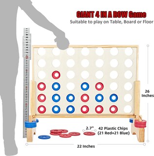Foto 2 | Foto 2 | Giant 4 In A Row Game Tuahoo Wooden Yard Game Para Toda La Familia - Venta Internacional.
