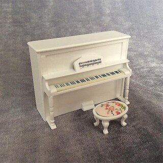 Foto 1 | Foto 1 | Piano Vertical Y Banco En Miniatura Dollhouse Color Rosa 13 3 X 5 9 X 10 Cm - Venta Internacional.
