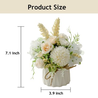 Foto 2 | Foto 2 | Set De Flores Artificiales Magicwolf Rose Hydrangea Con Jarrón Blanco - Venta Internacional.