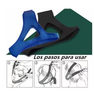 Foto 5 | Foto 5 | Correa Antironquidos Para La Barbilla Agatige Transpirable Negra Y Azul 2 Unidades - Venta Internacional.