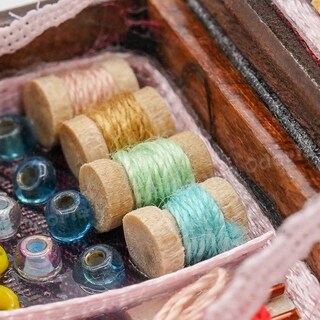 Foto 5 | Foto 5 | Caja De Coser En Miniatura Odoria 1/12 Para Decoración De Casa De Muñecas - Venta Internacional.