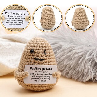 Foto 3 | Foto 3 | Muñeca Peutier De Lana Tejida Con Forma De Papa Pequeña Divertida Positiva 10 Cm - Venta Internacional.