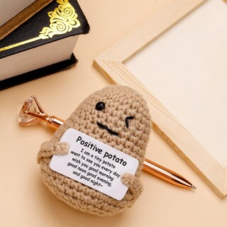 Foto 4 | Foto 4 | Muñeca Peutier De Lana Tejida Con Forma De Papa Pequeña Divertida Positiva 10 Cm - Venta Internacional.