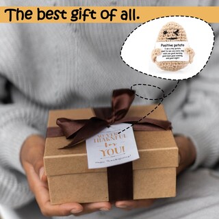 Foto 7 | Foto 7 | Muñeca Peutier De Lana Tejida Con Forma De Papa Pequeña Divertida Positiva 10 Cm - Venta Internacional.