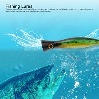 Foto 2 | Foto 2 | Señuelo De Pesca Germerse Popper 13 Cm 3d Con Ojos En La Parte Superior Del Agua Con 2 Ganchos - Venta Internacional.