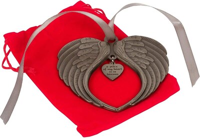 Foto 2 | Foto 2 | Adorno Con Alas De Ángel Un Pedazo De Mi Corazón Está En El Cielo - Venta Internacional.