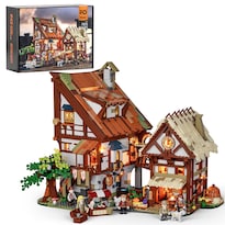 Juego De Ladrillos De Construcción Funwhole Medieval Market Con Led 2614 Unidades - Venta Internacional.