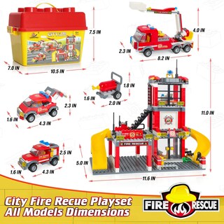 Foto 6 | Foto 6 | Set De Construcción Wishalife City Fire Station Con 3 Camiones De Bomberos 727 Piezas - Venta Internacional.