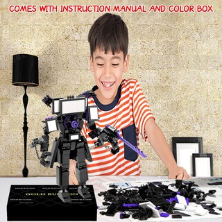 Foto 4 | Foto 4 | Juego De Bloques De Construcción De Juguete Gold Bullion Skibidi Toilet Man - Venta Internacional.