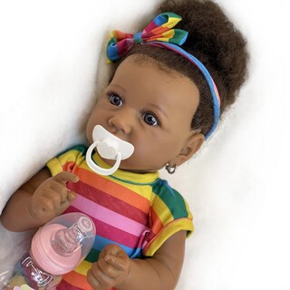 Foto 6 | Foto 6 | Muñeca Reborn Wamdoll Realista Negra De 50 Cm Para Niña Africana - Venta Internacional.