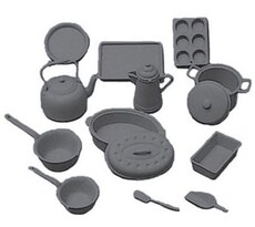 Kit De Utensilios De Cocina Dollhouse Miniature Chrysnbon Black A Escala 1:12 - Venta Internacional.