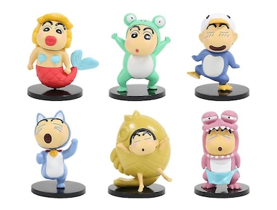 Foto 1 | Foto 1 | Set De Simpáticos Animales De Crayon Shin-chan Con 6 Figuras De Pvc De 8 5 Cm - Venta Internacional.