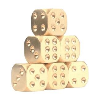 Foto 3 | Foto 3 | Juego De Dados De Metal De 15 Mm Con Funda Mahjong Dorado De 6 Caras X5 - Venta Internacional.