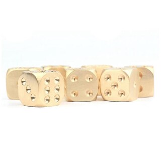 Foto 5 | Foto 5 | Juego De Dados De Metal De 15 Mm Con Funda Mahjong Dorado De 6 Caras X5 - Venta Internacional.
