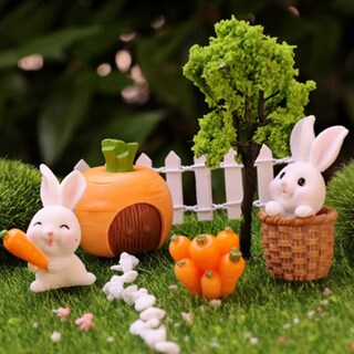 Foto 4 | Foto 4 | Juego De Adornos De Resina Para Jardinería Con Forma De Conejo Pequeño 7 Piezas - Venta Internacional.