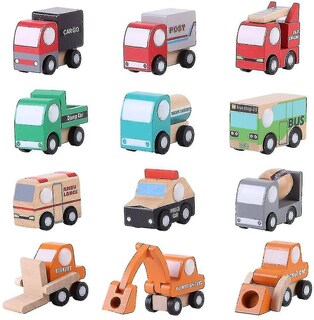 Foto 1 | Foto 1 | Juego De Vehículos De Madera Coche De Juguete 12 Piezas Para Niños Educativos - Venta Internacional.