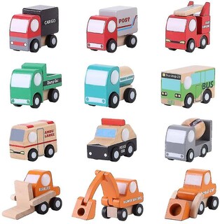 Foto 1 | Foto 1 | Juego De Vehículos De Madera Coche De Juguete 12 Piezas Para Niños Educativos - Venta Internacional.