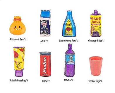 Foto 4 | Foto 4 | Juego De Minirefrigerador De Juguete Para Niños De Simulación De Doble Puerta Azul 9 Unidades - Venta Internacional.