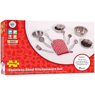 Foto 2 | Foto 2 | Juego De Utensilios De Cocina Bigjigs Toys De Acero Inoxidable 13 Piezas - Venta Internacional.