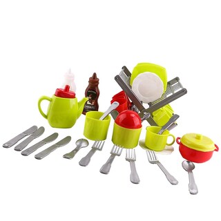 Foto 3 | Foto 3 | Juego De Vajilla Y Juguete Para Niños Escurridor De Platos Tetera Seguro Educativo - Venta Internacional.