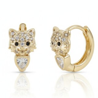 Foto 1 | Foto 1 | Aretes De Aro Cortos De Gato Cm-top De Oro Laminado