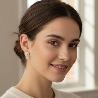 Foto 6 | Foto 6 | Aretes De Aro Cortos De Gato Cm-top De Oro Laminado