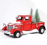 Miniatura Vintage De Camión Rojo Navideño Con Árbol De Navidad - Venta Internacional.