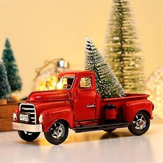 Foto 2 | Foto 2 | Miniatura Vintage De Camión Rojo Navideño Con Árbol De Navidad - Venta Internacional.