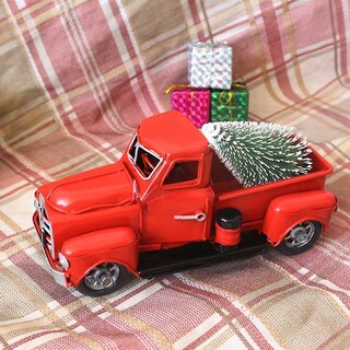 Foto 3 | Foto 3 | Miniatura Vintage De Camión Rojo Navideño Con Árbol De Navidad - Venta Internacional.