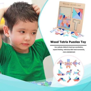 Foto 3 | Foto 3 | Juguete De Madera Juego De Tetris De Madera En Forma De T Tangram 3 En 1 - Venta Internacional.