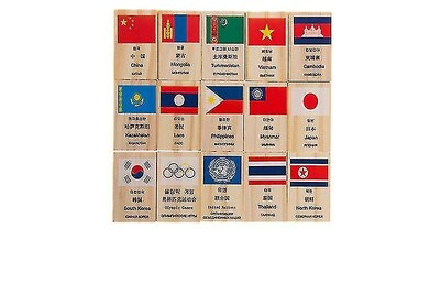 Foto 3 | Foto 3 | Bandera De Madera Domino Game 100 Unidades Banderas De Aprendizaje Para Países Del Mundo - Venta Internacional.