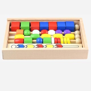 Foto 1 | Foto 1 | Juego Educativo Juguete De Madera Para Aprender Matemáticas Con Colores Geométricos - Venta Internacional.