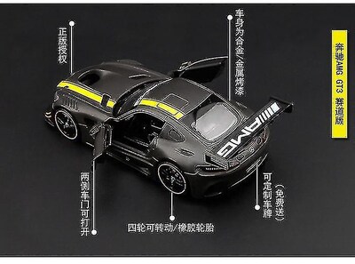 Foto 2 | Foto 2 | Coche De Juguete Benz Amg Gt3 A Escala 1:24 Con Puertas Abiertas Negro - Venta Internacional.