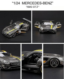 Foto 3 | Foto 3 | Coche De Juguete Benz Amg Gt3 A Escala 1:24 Con Puertas Abiertas Negro - Venta Internacional.