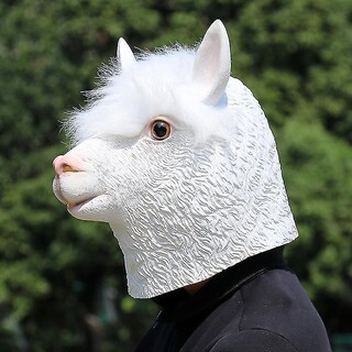 Foto 3 | Foto 3 | Máscara De Látex Con Capucha Para Fiesta De Halloween Caballo De Barro Alpaca - Venta Internacional.