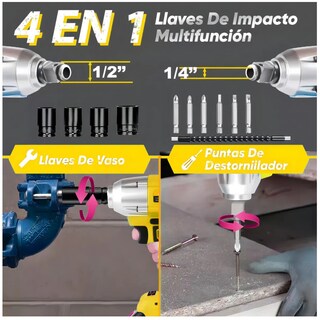 Foto 3 | Foto 3 | Kit De Llave De Impacto Lab.g Inalámbrica Con Batería De 4000 Mah Amarillo