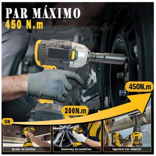 Foto 4 | Foto 4 | Kit De Llave De Impacto Lab.g Inalámbrica Con Batería De 4000 Mah Amarillo