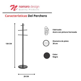 Foto 2 | Foto 2 | Perchero 6 Ganchos Movibles Seoul Namaro Design Negro