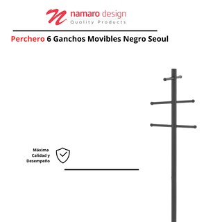 Foto 3 | Foto 3 | Perchero 6 Ganchos Movibles Seoul Namaro Design Negro