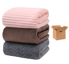 Juego De Toallas Belug De Baño 140x70cm Rosa Gris Cafe