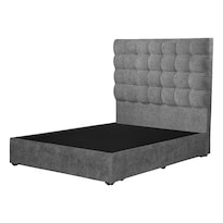 Cabecera Trinity Slip + Base Cama Color Gris Shadow Individual