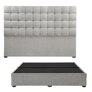 Foto 1 | Foto 1 | Cabecera Trinity Slip + Base Cama Color Gris Nickel King Size