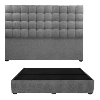 Foto 1 | Foto 1 | Cabecera Trinity Slip + Base Cama Color Gris Shadow King Size