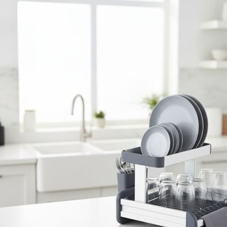 Foto 6 | Foto 6 | Escurridor De Aluminio Dos Niveles Kyoto Namaro Design Gris